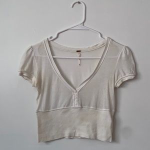 Free People Cropped T-Shirt Blouse
